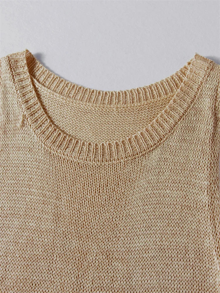 Women Sexy Knit See-through Shiny Top Half Long Skirt Set 2025 Summer Beachwear Swimsuit Cover Up 2 Piece Party Club Outfit K68 Luxlife Brands