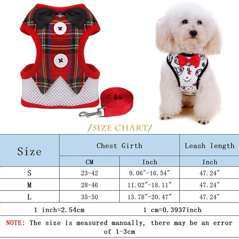 Elegant Bow Dog Collars Necktie Traction Rope Christmas Pet Harness for Small Medium Dogs Cat Chest Strap Dog Accessories LUXLIFE BRANDS