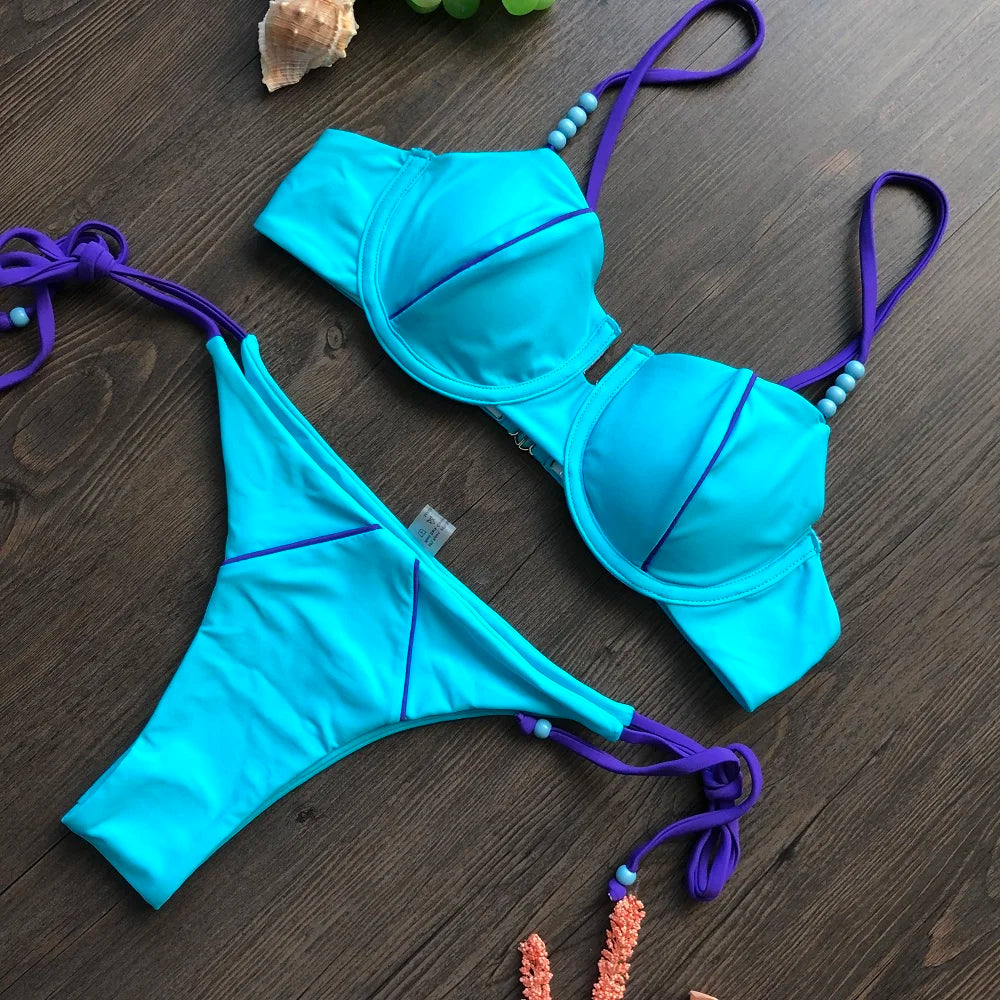 Sexy Bikini 2022 Push Up Bikini Set Yellow Swimwear Women Micro Swimsuit Female Bandage Biquini Beach Wear Swimming Two-Piece Luxlife Brands