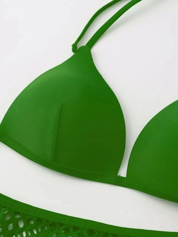 Nadanbao Sexy Mesh Solid Bikini Set Swimsuits for Woman Backless Travel Party Swimwear Female Summer Beach Fashion Bikini Luxlife Brands