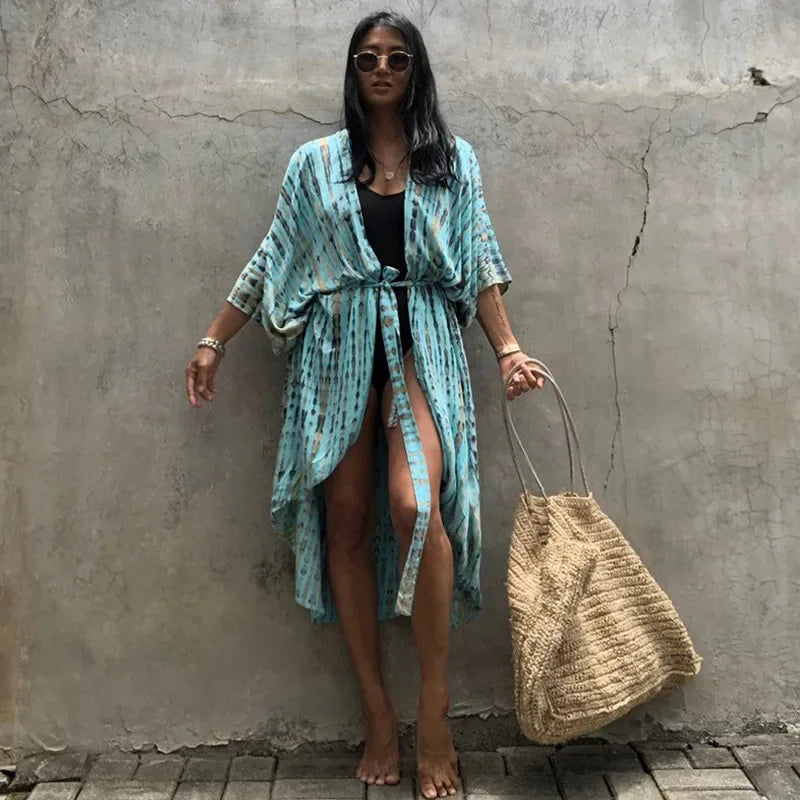 Tie Dye Kimono Summer Dress Luxlife Brands