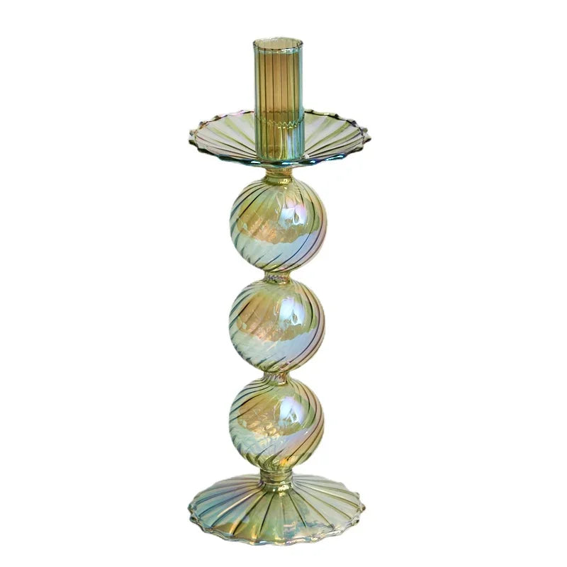 Floriddle Retro Candlesticks Taper Candle Holders Tall Candlesticks Decoration Party Glass Vase Home Decor Wedding Decoration Luxlife Brands