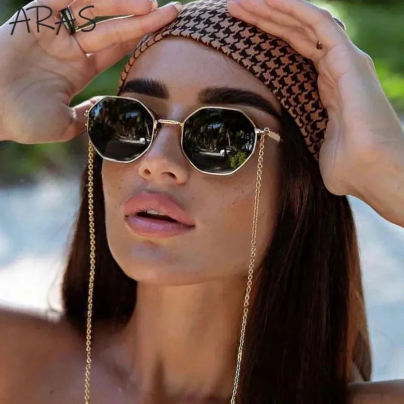 Boho Octagon Sunglasses With Chain Luxlife Brands