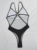 Sexy One Piece Swimsuit Women Ring Linked Bathing Suit String Bandage Swimwear Cut Out Monokini Summer Beach Swim Suit Bather Luxlife Brands