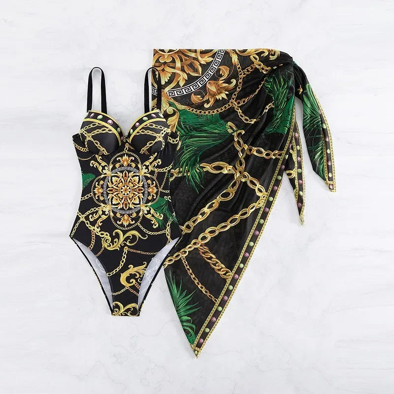Designer Push Up Bikini & Sarong Set LUXLIFE BRANDS