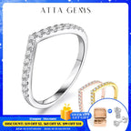 ATTAGEMS Moissanite Diamond Rings Jewelry Women Engagement Ring 925 Sterling Silver Jewelry Wedding Moissanite Band Ring Luxlife Brands