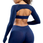 New Sports Long Sleeve Shrug Seamless Spandex Woman Fitness Elastic Breathable Shrug Sports Long Sleeve（Not Contain Bra） Luxlife Brands