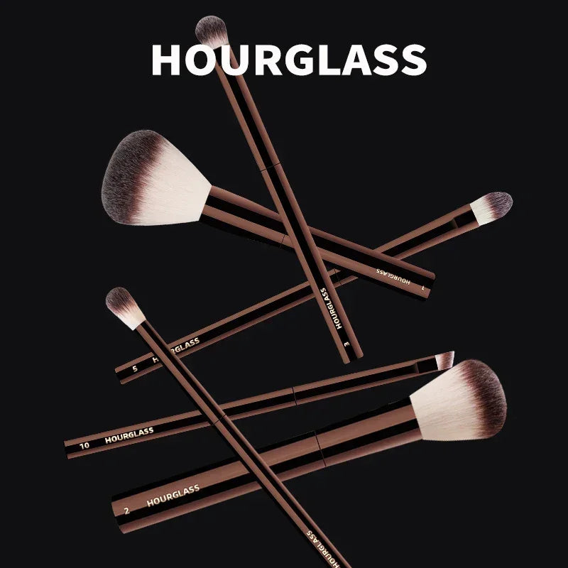 Hourglass Makeup Brush- No.15 Retractable Double-Ended Complexion Brush Soft Fiber Hair Fashion Design Single Face Brush