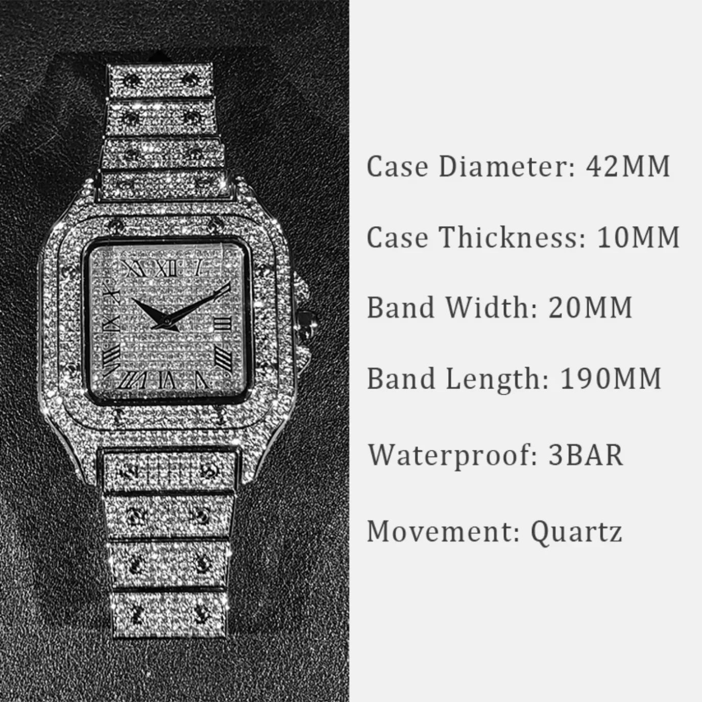 Bling Designer Moissanite Quartz Watch LUXLIFE BRANDS