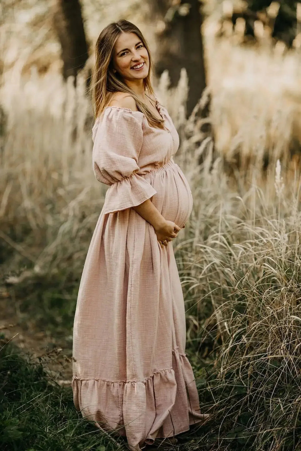 Maternity Linen Cotton Bohemian Dress Luxlife Brands