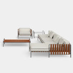 Outdoor stainless steel sofa rattan courtyard villa rain and sun coffee table combination Luxlife Brands