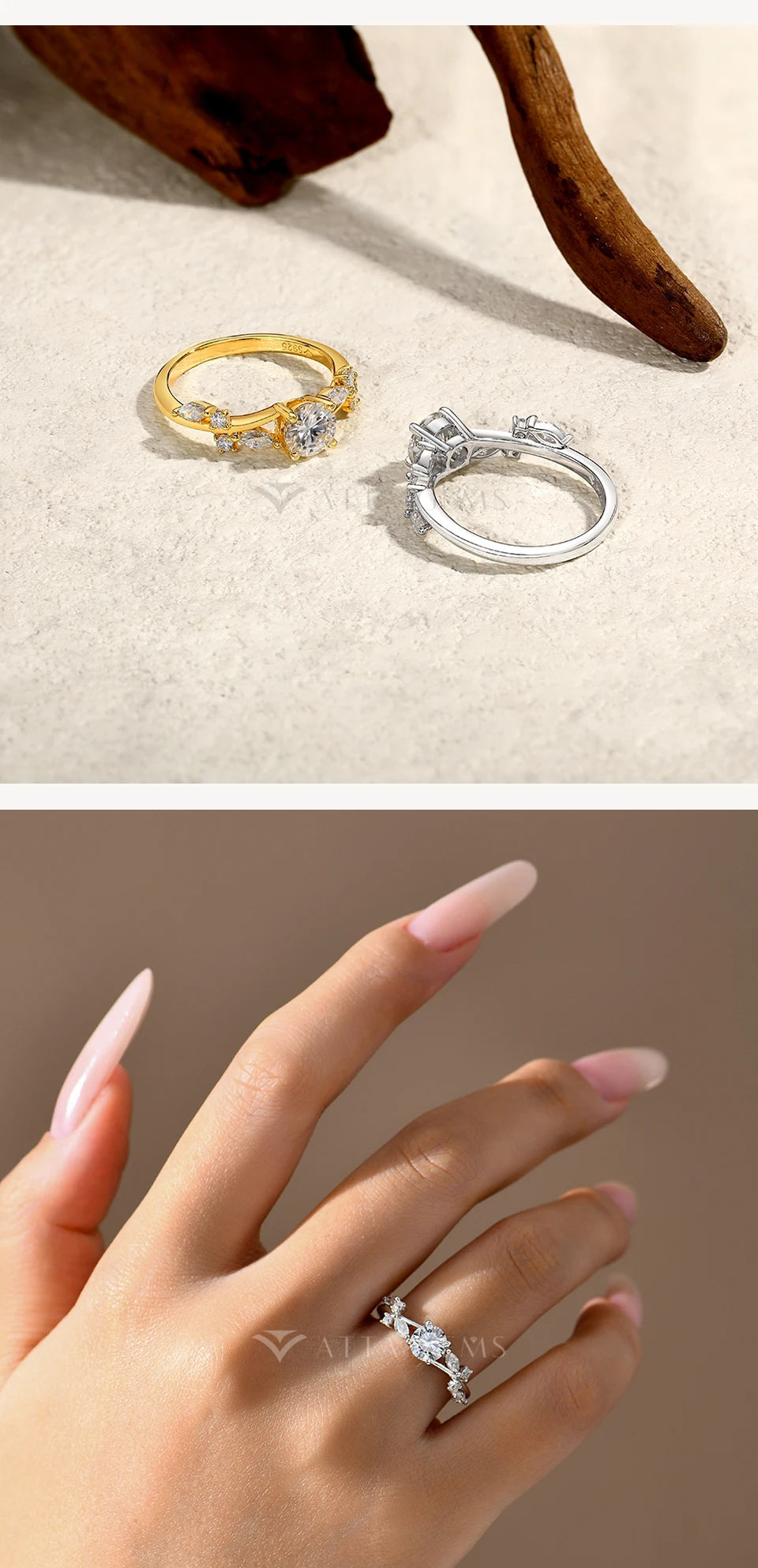 LUX FINE JEWELRY | Moissanite Round Cut 0.8ct D Color VVS1 925 SS Engagement Ring Luxlife Brands
