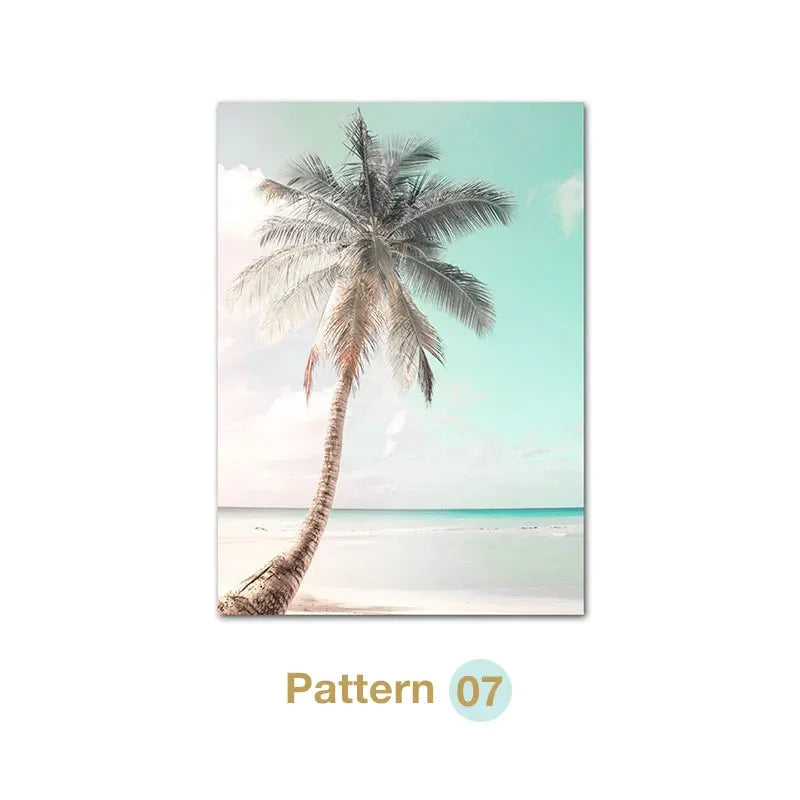 Turquoise Maldives Summer Sea Beach Coconut Tree Wall Posters and Prints Canvas Painting Landscape Picture for Living Room Decor Luxlife Brands