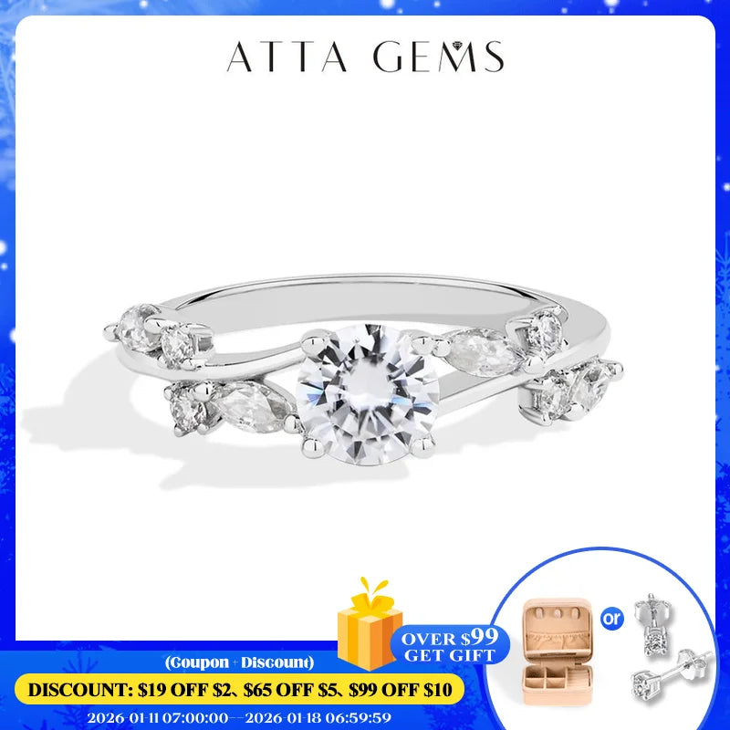 LUX FINE JEWELRY | Moissanite Round Cut 0.8ct D Color VVS1 925 SS Engagement Ring