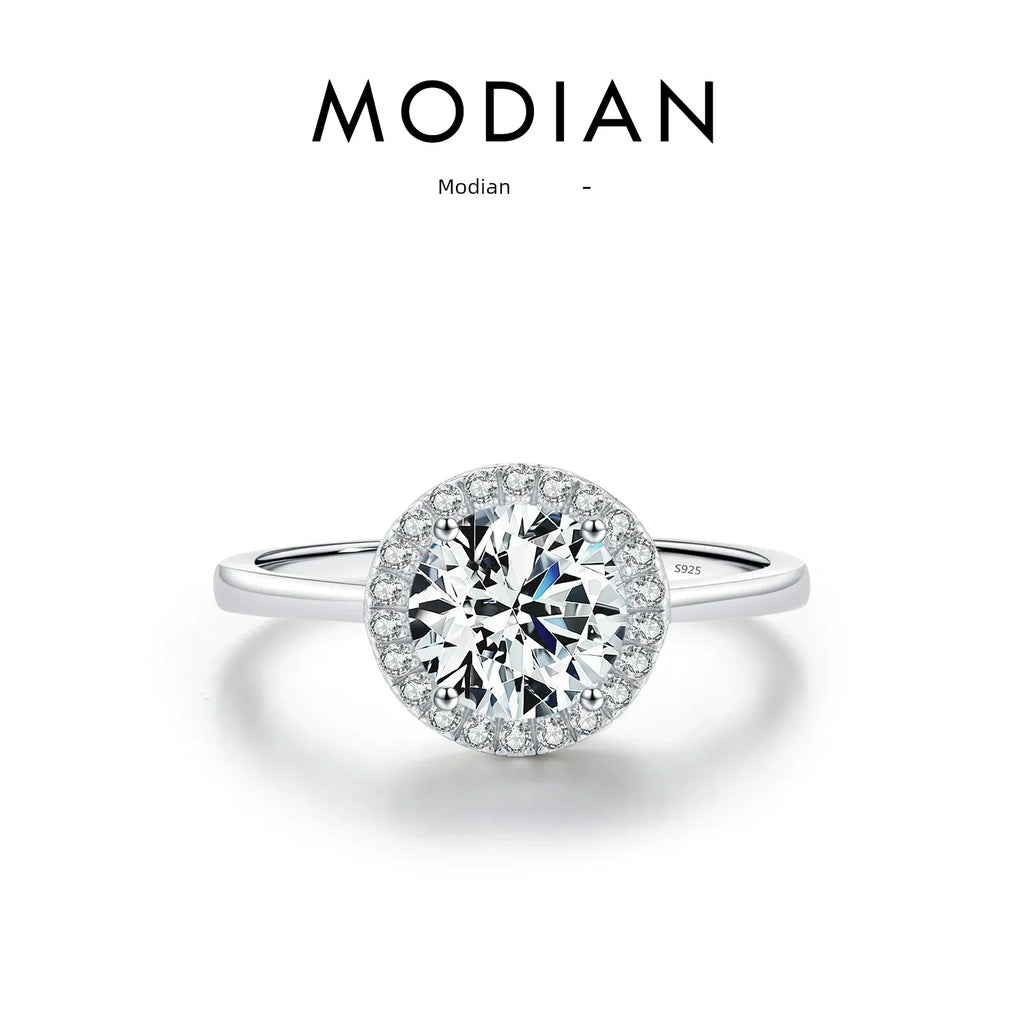 Modian Sterling Silver Luxury Super Shiny Female Zircon