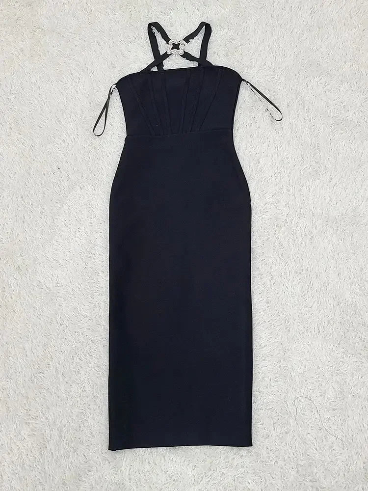 Women's Black Elegant Celebrity Party Dress - LUXLIFE BRANDS