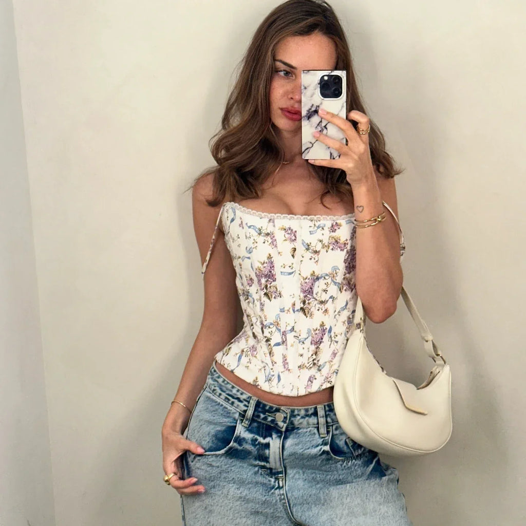 Veronica Floral Summer Corset Top