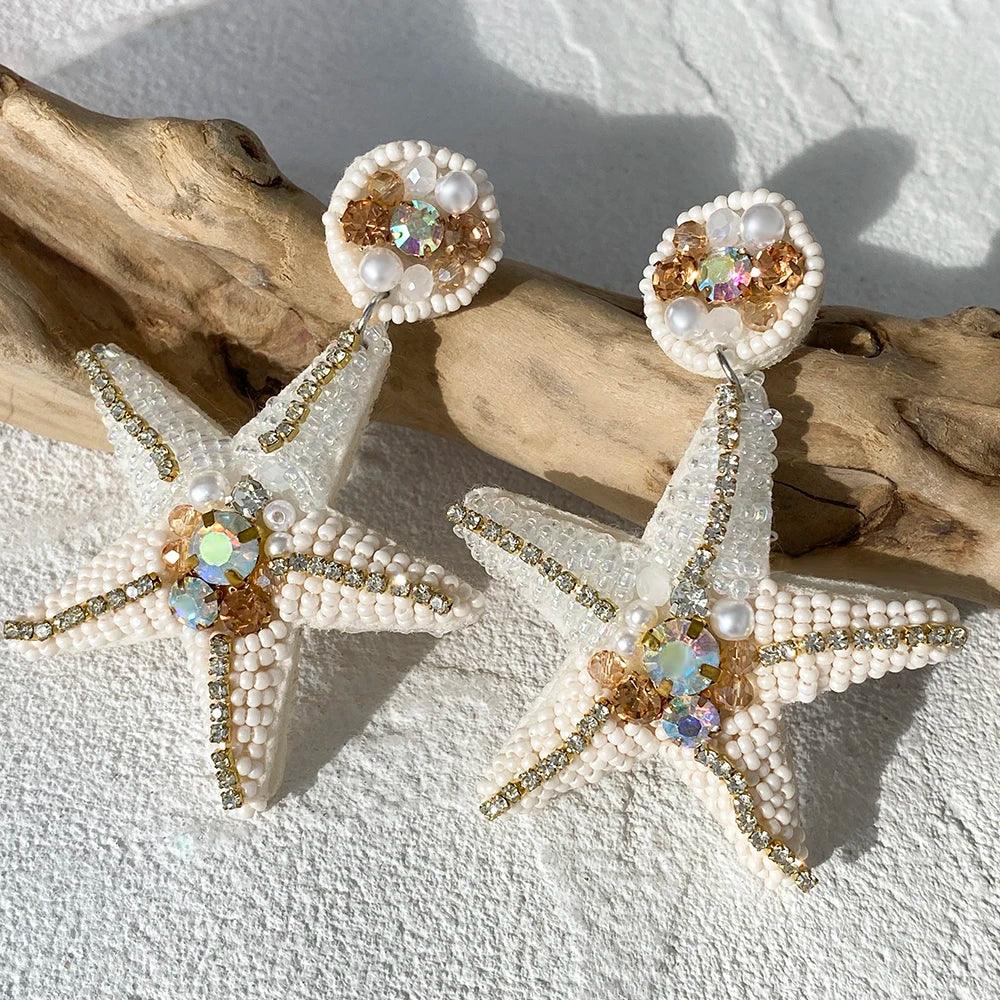 Handmade Beaded Drop Earrings