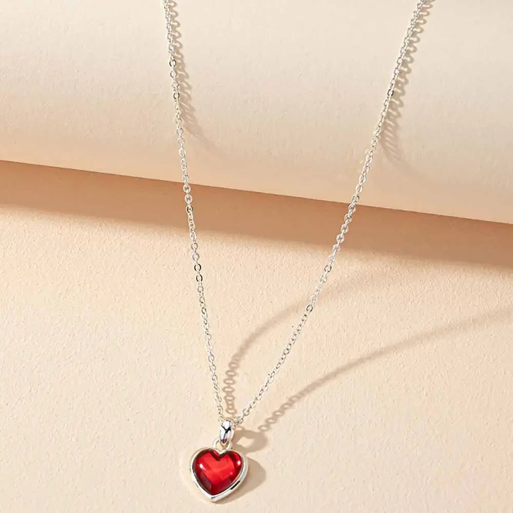 Carnelian Crystal Heart Necklace Raw Stone Healing Crystals Dainty Heart Gemstone Pendant Necklace Anniversary Birthday Gift - LUXLIFE BRANDS