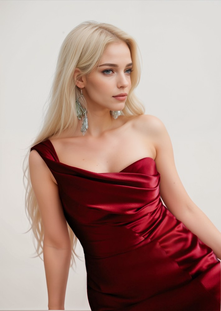 Sexy one shoulder pleated bodice mermaid silky satin prom dress SelenaHuanStudio