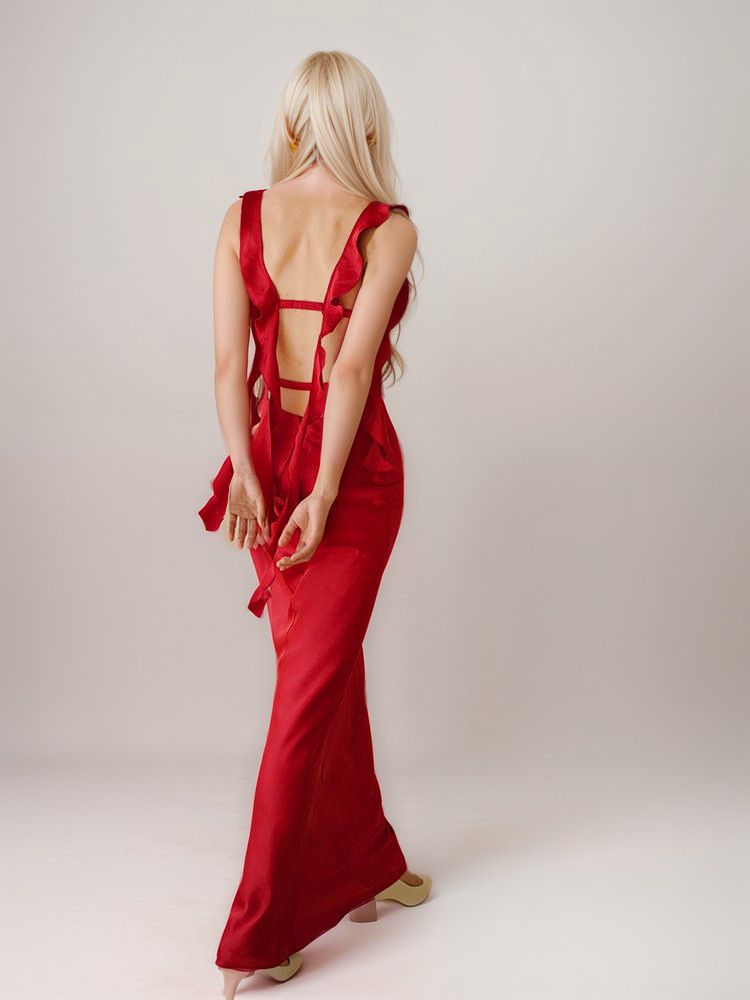 Holiday Satin Formal Gown