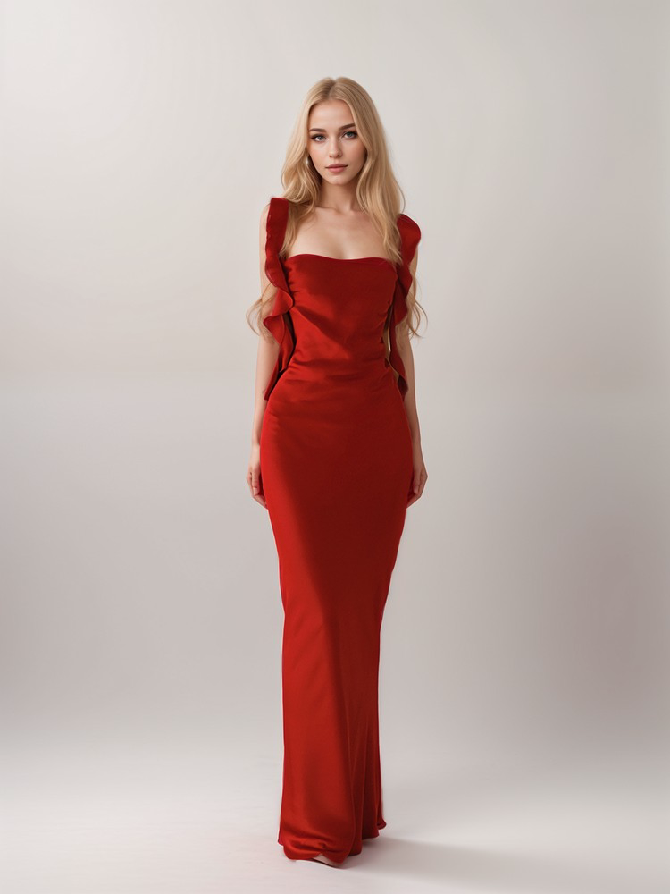 Holiday Satin Formal Gown
