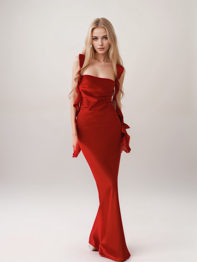 Holiday Satin Formal Gown