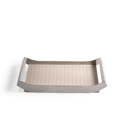 Eco Luxury Leather and Stainless Steel Serving Tray