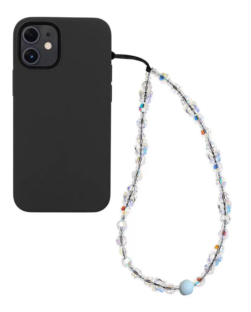 Crystal Bead Butterfly Charm Phone Strap