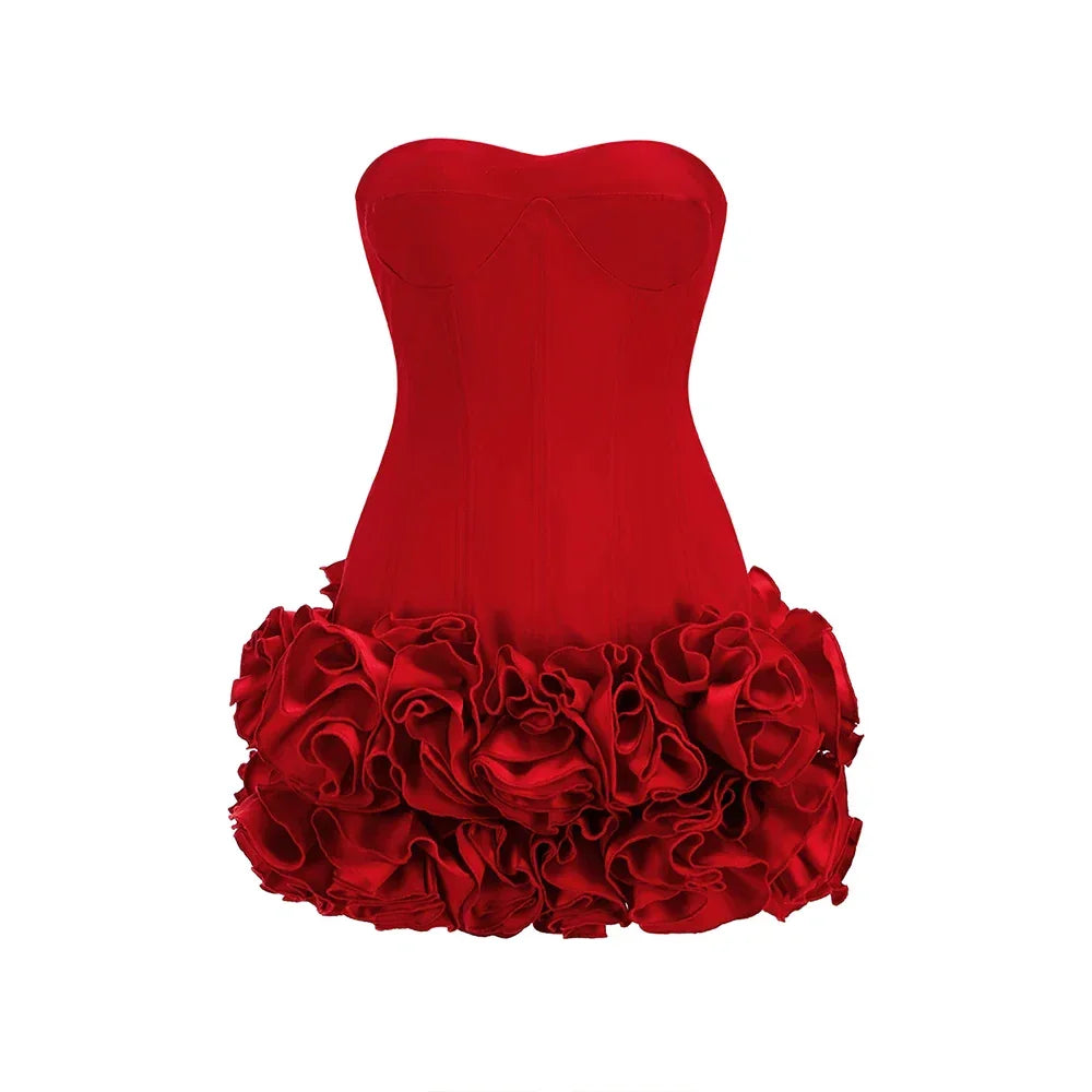 LUX IN LOVE Strapless Mini Party Dress