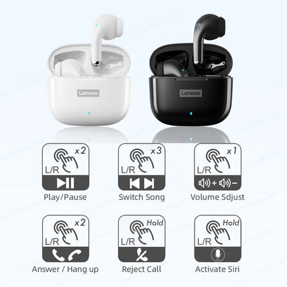 Original Lenovo LP40 Pro TWS Earphones Wireless Bluetooth 5.1 Sport Noise Reduction Headphones Touch Control 250mAH 2022 New LUXLIFE BRANDS