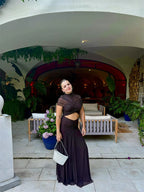 Elite Short Sleeve High Waist Maxi Party Dress Luxlife Brands