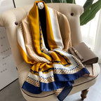 180*90cm Luxury Brand Spring Summer Autumn Women Clothing New Fashion Color matching printed silk scarf lady popular turba Luxlife Brands