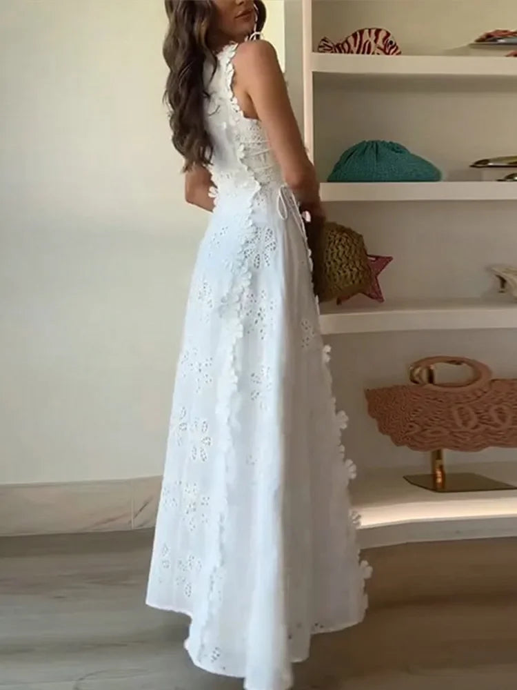 Maria Embroidered Summer Maxi Dress