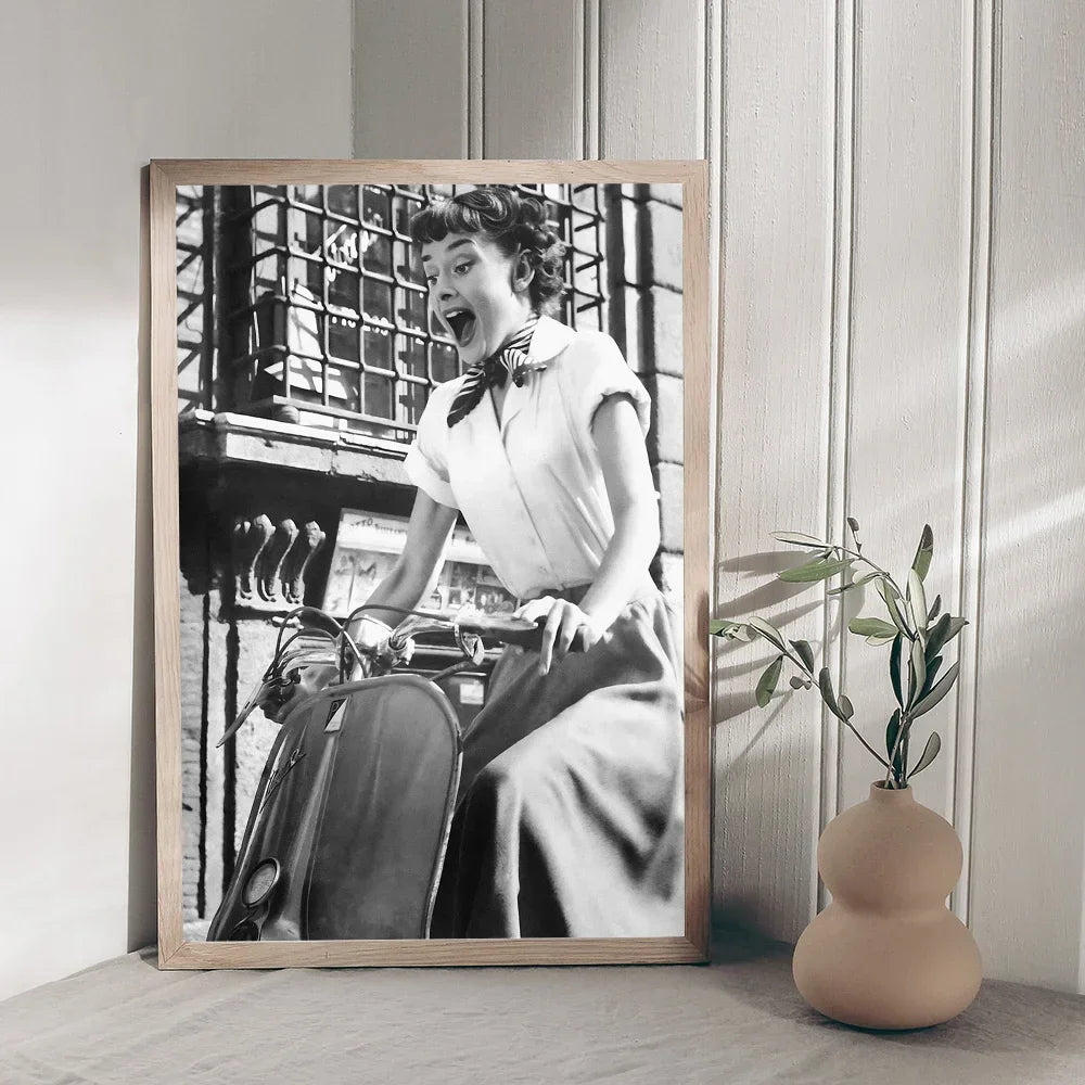 Audrey Hepburn Classic Anime Poster Waterproof Paper Sticker Coffee House Bar Room Wall Decor