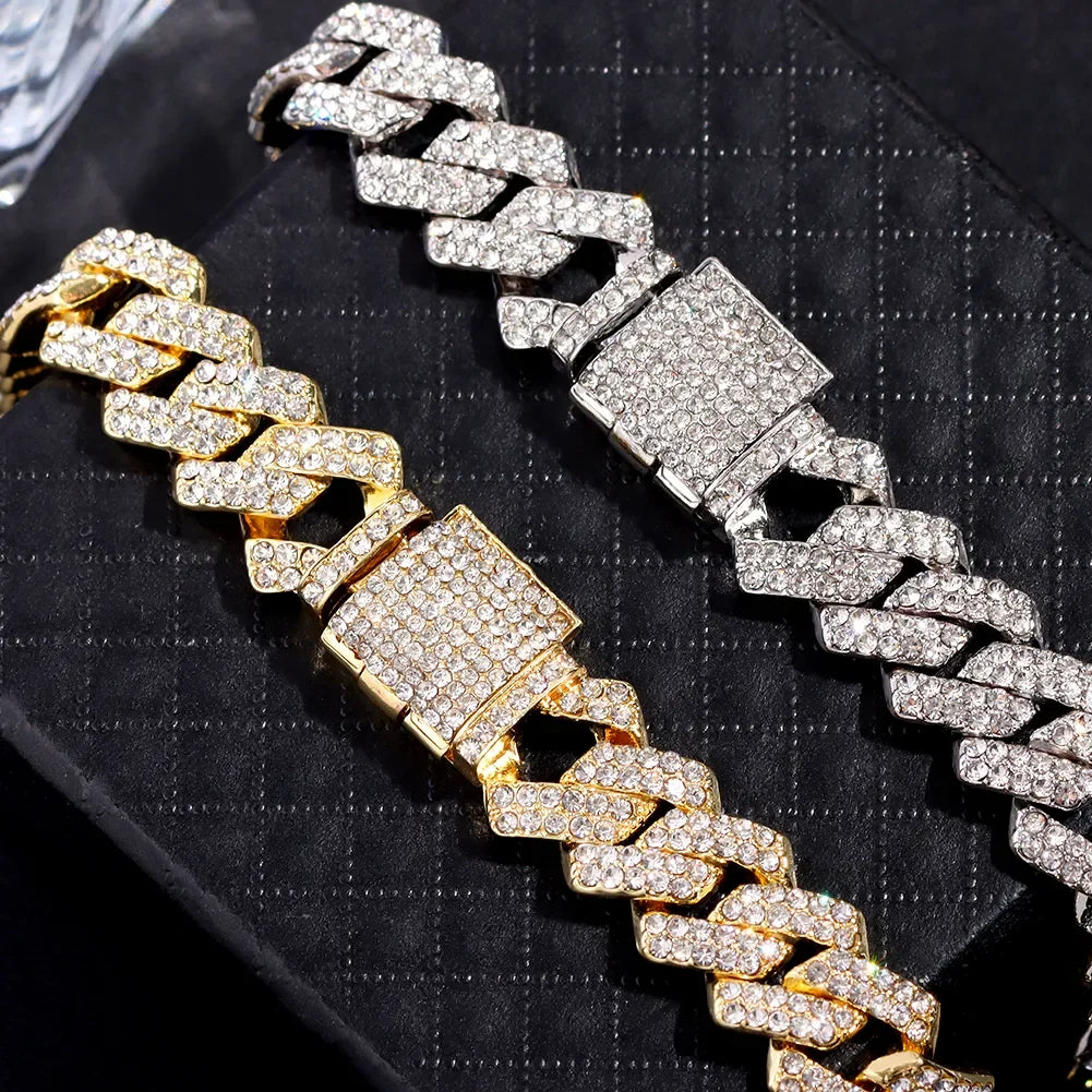 Iced Out Chunky Cuban Chain Anklet Bracelet LUXLIFE BRANDS