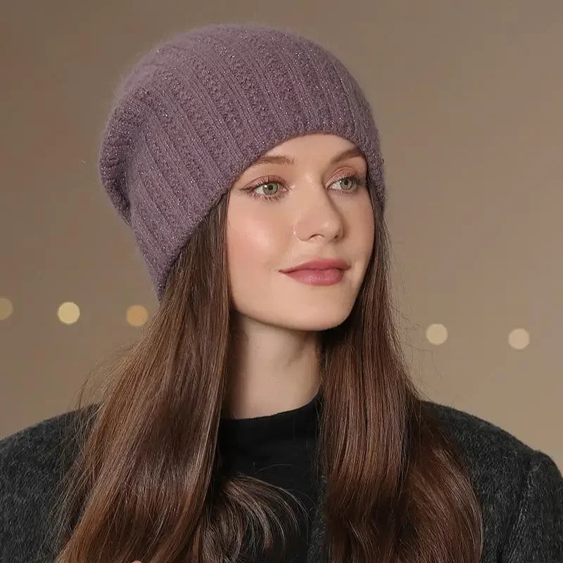 New Women Winter Hat Fashion Decorate Beanie Hat Warm Winter Cap For Female Casual Streetwear Knitted Hat