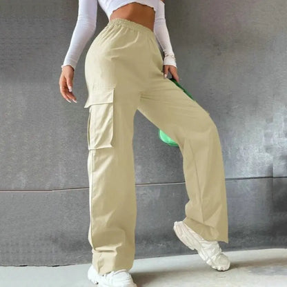Oversize Pants Large Pockets Cargo Parachute Pants Women Streetwear Vintage Hip Hop Wide Leg Joggers Baggy Sweatpants Techwear