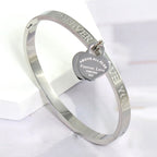 3Pcs/Sets Stainless Steel Hollow Roman Heart Bracelet for Women Leisure Wedding Jewelry Party Holiday Valentine's Day Gift Luxlife Brands