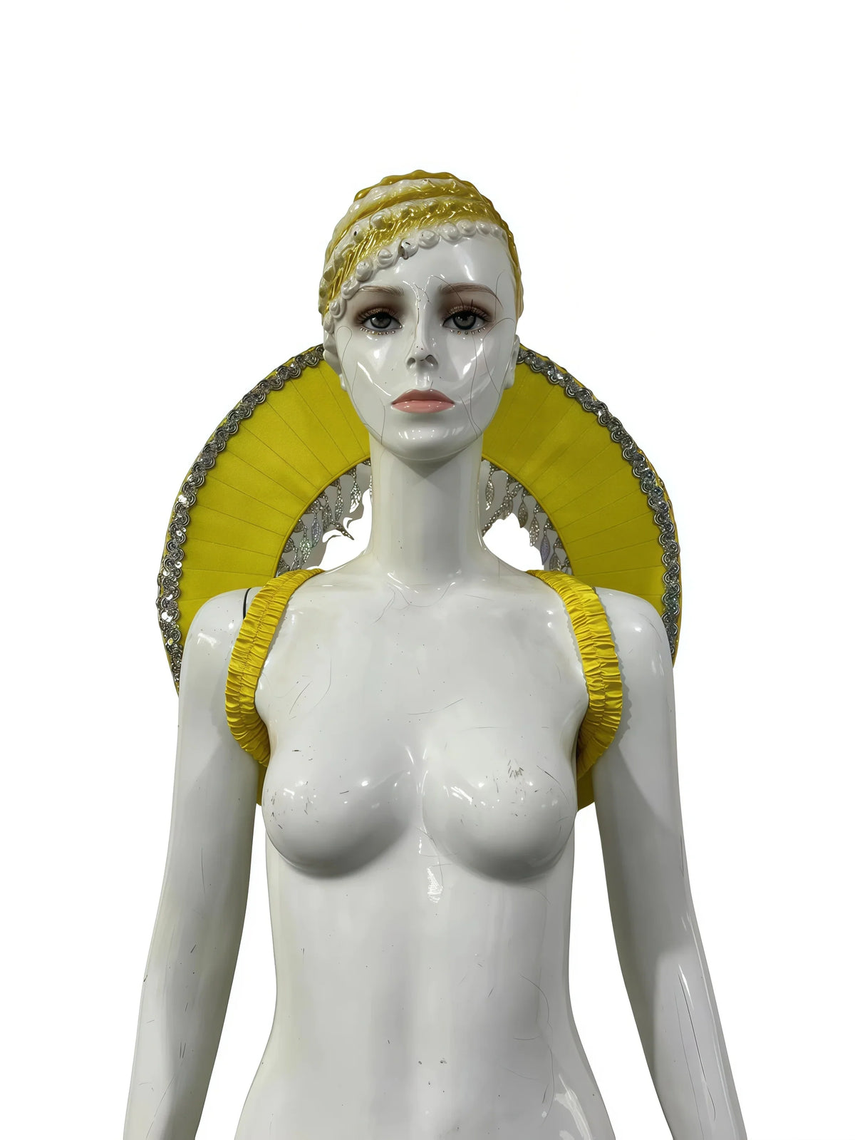 Sequined Butterfly-Style Costume Backpiece with Draped Chain