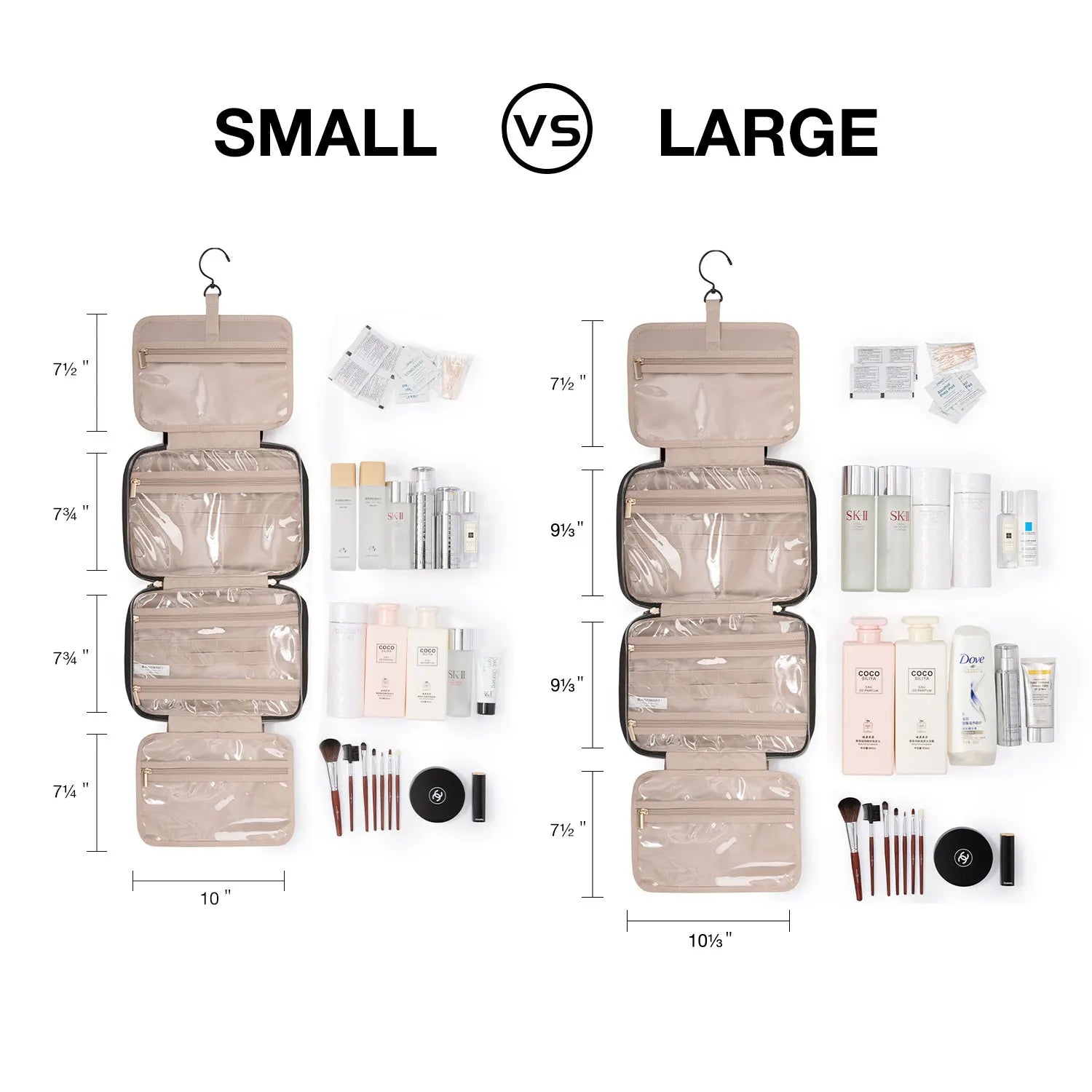 Amazing Hanging Travel Organizer for Full Sized Items LUXLIFE BRANDS