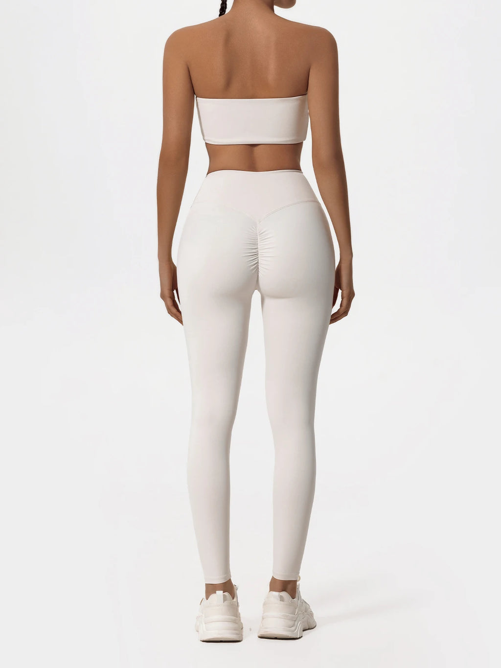 Ctenkevet Summer Women's Breathable Yoga Set Female High Waist Drawstring Sports Suit 2ps Women Fitness Wear Strapless Bra Woman