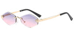 Luxury Polygon Sunglasses for Women Hipster Irregular Rimless Sunglasses Ladies Small Metal Frame Vintage Rhombus Eyewear Brown Luxlife Brands