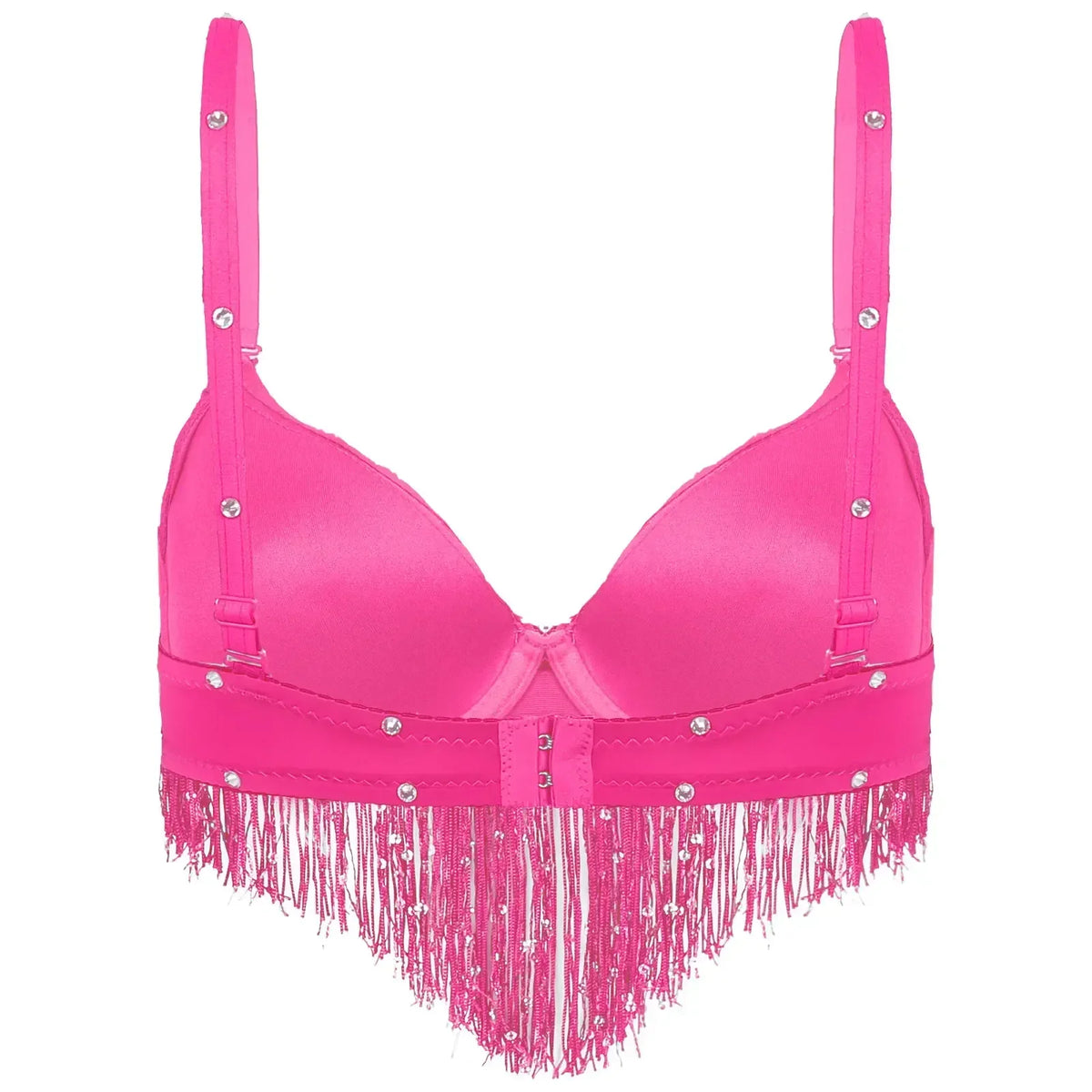 The Stardust Oasis Sirena – Sequined Tassel & Rhinestone Push-Up Belly Dance Bra Top