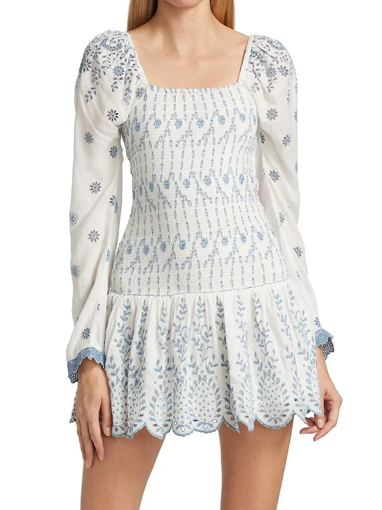 Samantha Long Sleeve Floral Luxe Mini Dress