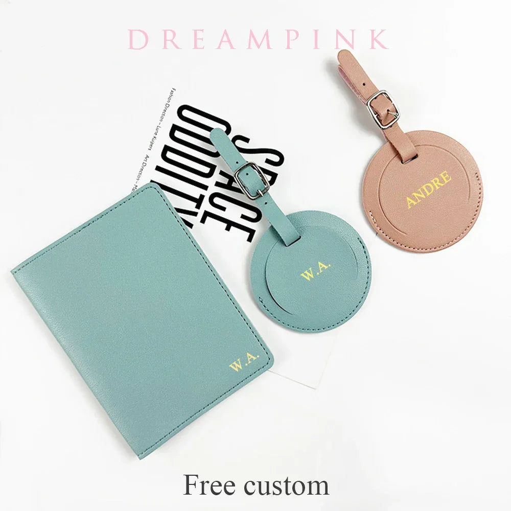 Custom Passport Holder Luggage Tag Set PU Leather Luxlife Brands