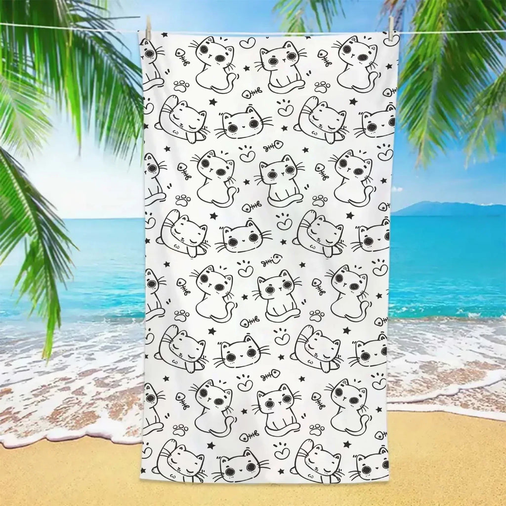 Soft Microfiber Cartoon Beach Towel