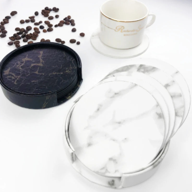 LUX Marble Coasters Heat Resistant 6pcs