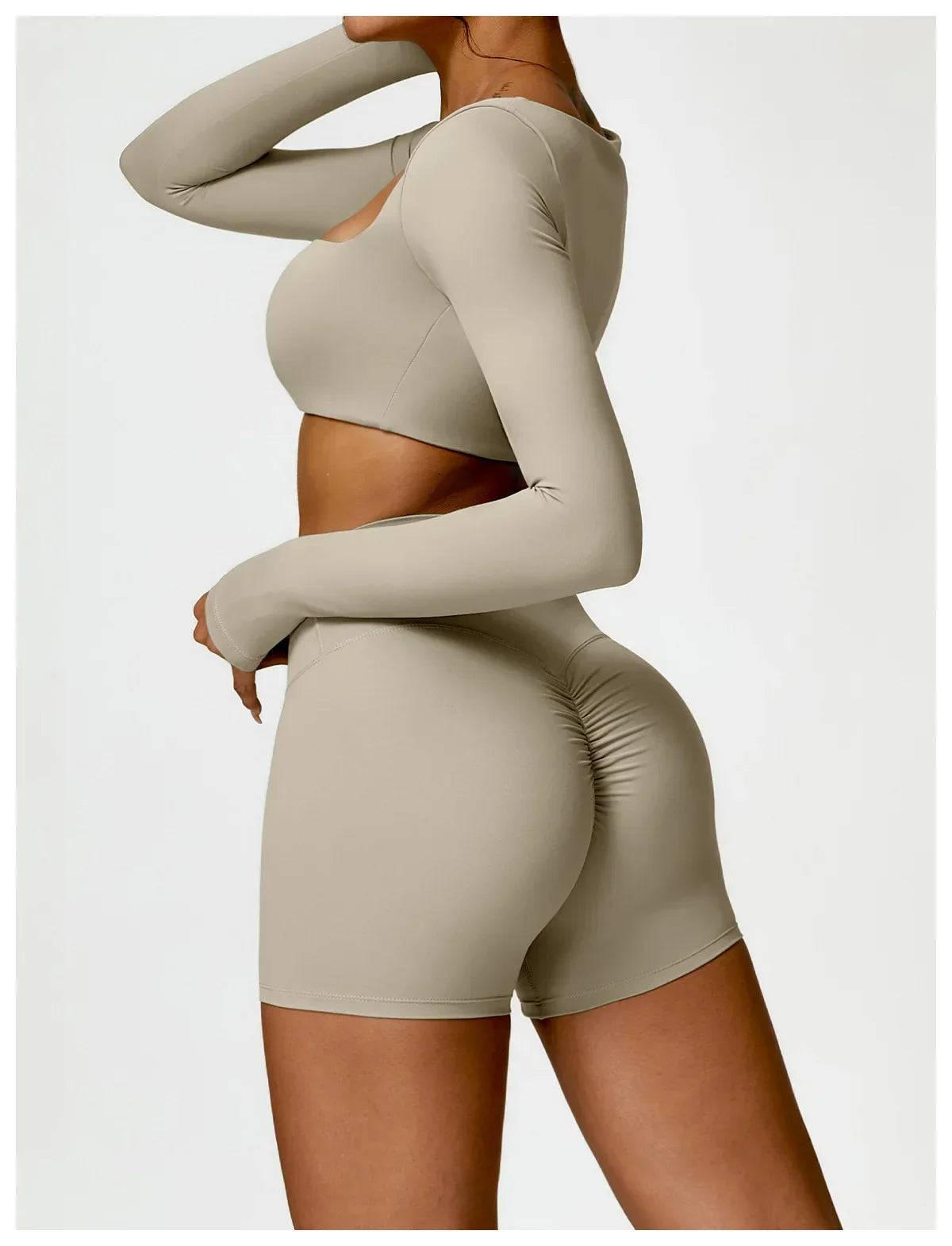 New Long sleeve Shirt Sports Set Women Fitness Tights Yoga Set Crop Top Running High Waist Gym Set Womens Outfits Yoga Clothing Luxlife Brands