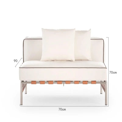 Outdoor stainless steel sofa rattan courtyard villa rain and sun coffee table combination